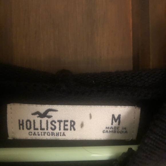 Hollister Cropped Argyle Print Zippered Sweater Medium - Picture 2 of 7